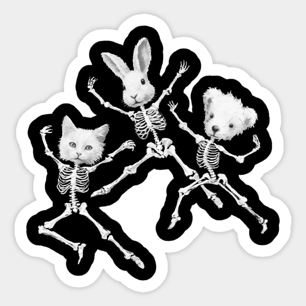 Dancing skeleton cuties Sticker by KIDEnia